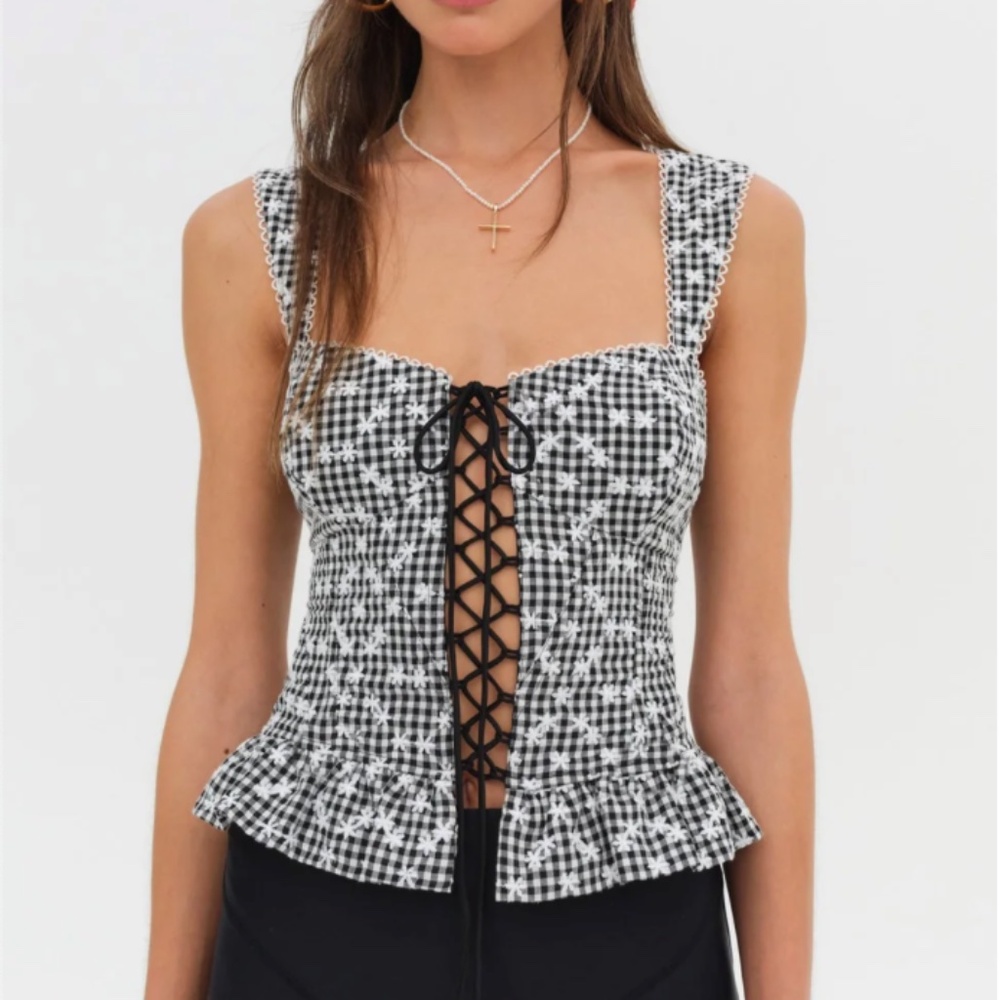 NWT For Love and Lemons Mimi Corset Top Size Small